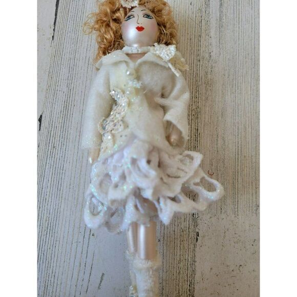 Vintage Italian glass de carlini lady elegant ornament shopper evening dress spa - Picture 3 of 9